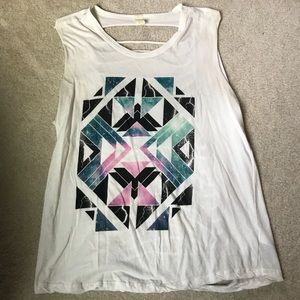 Forever 21 cut out back graphic tank top